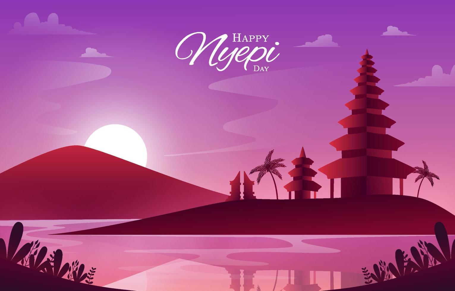 nyepi día del fondo del silencio vector