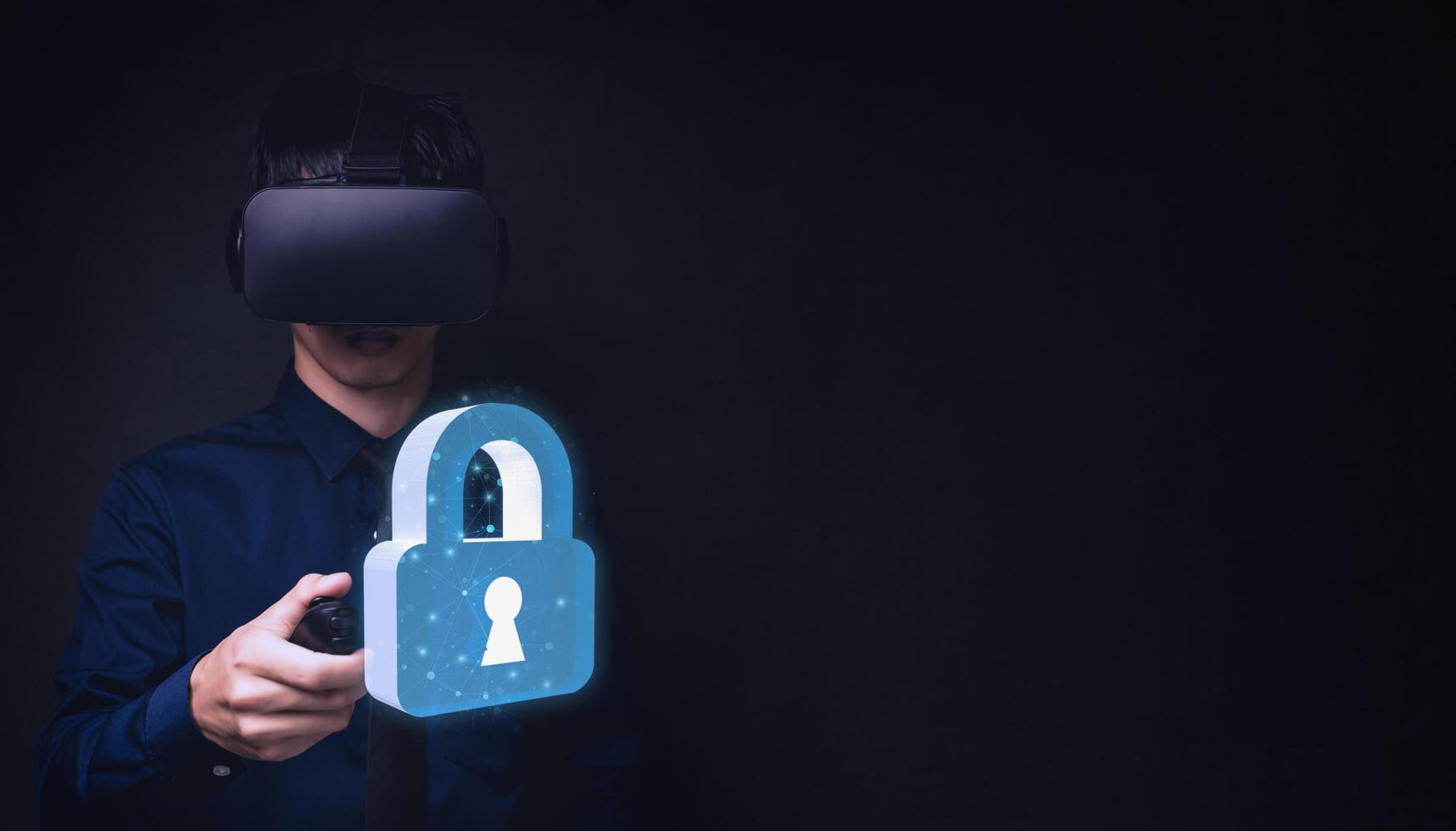 vr gafas virtual global show candado para metaverso de información de seguridad foto