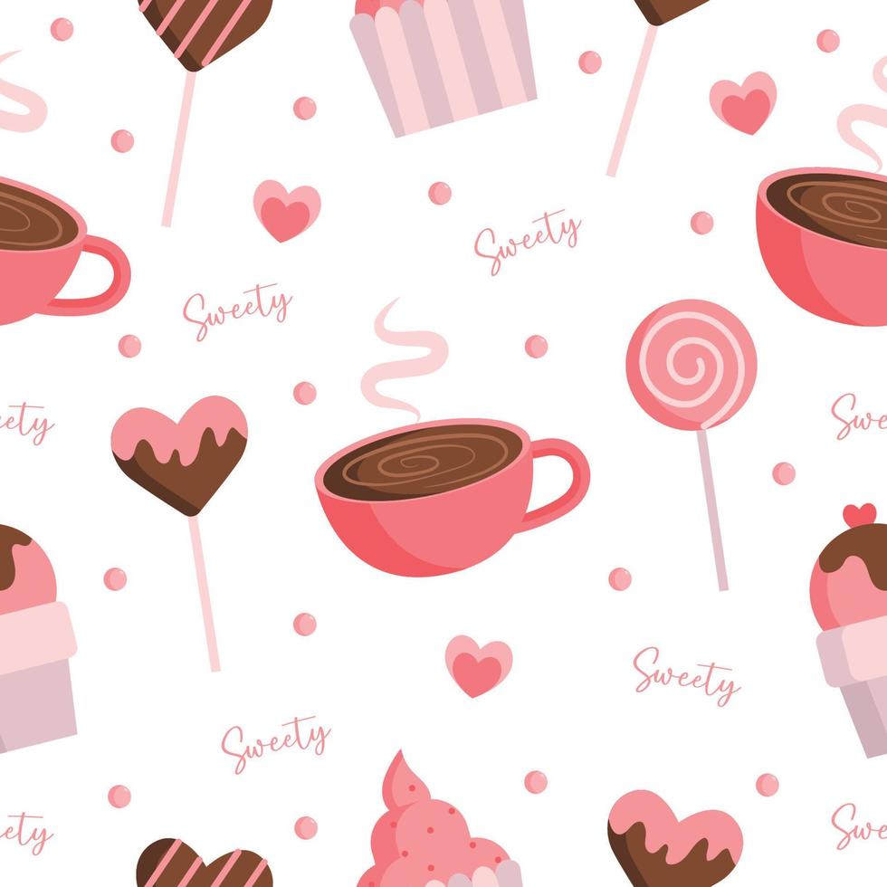 Sweet Valentine Seamless Pattern vector