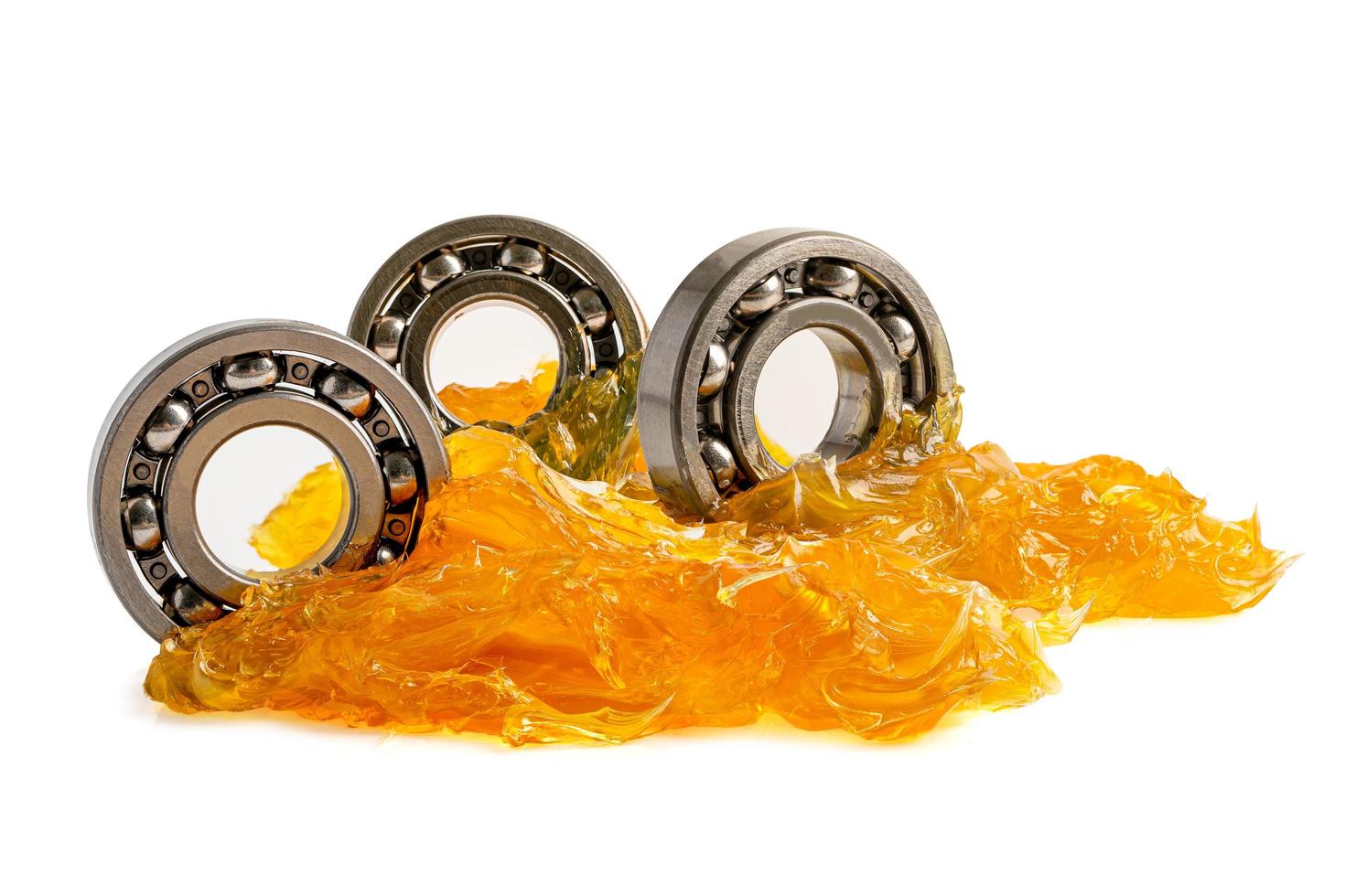 Ball bearing stainless with grease lithium machinery lubrication for automotive and industrial  isolated on white background with clipping path photo