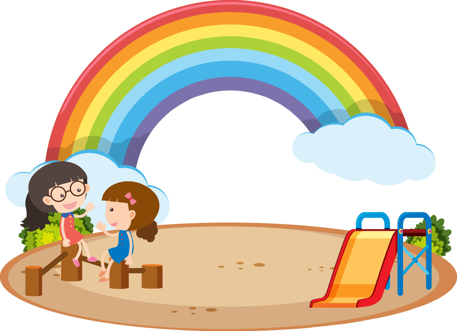 rainbow playground graphic