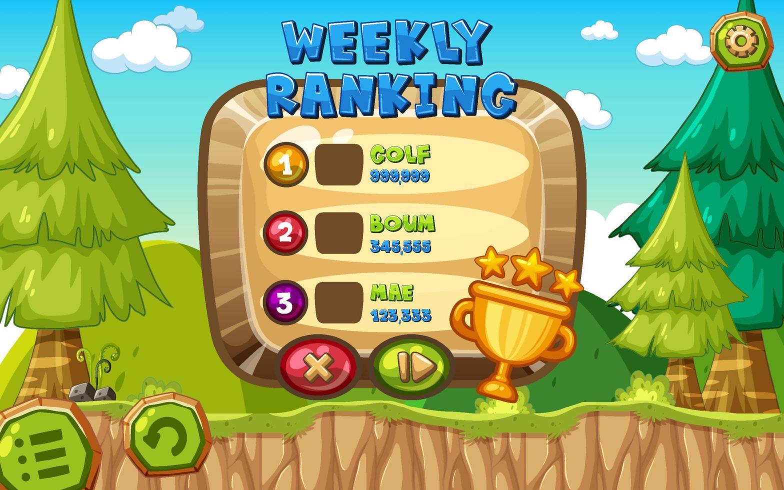 Platform game user interface design 4639193 Vector Art at Vecteezy