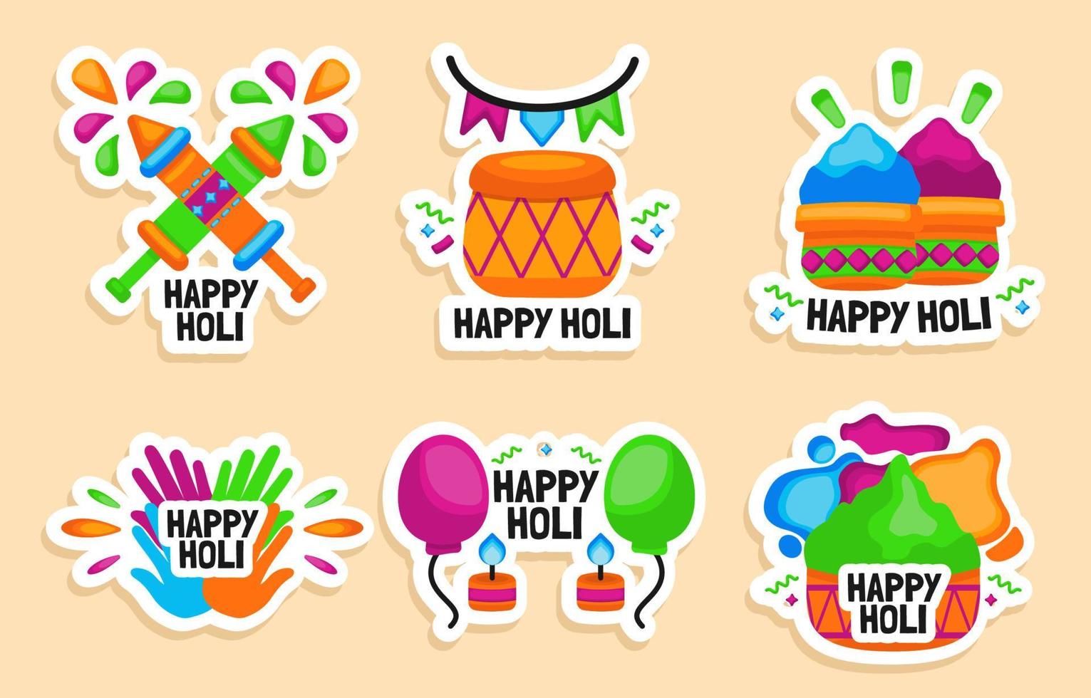 Happy Holi Sticker vector