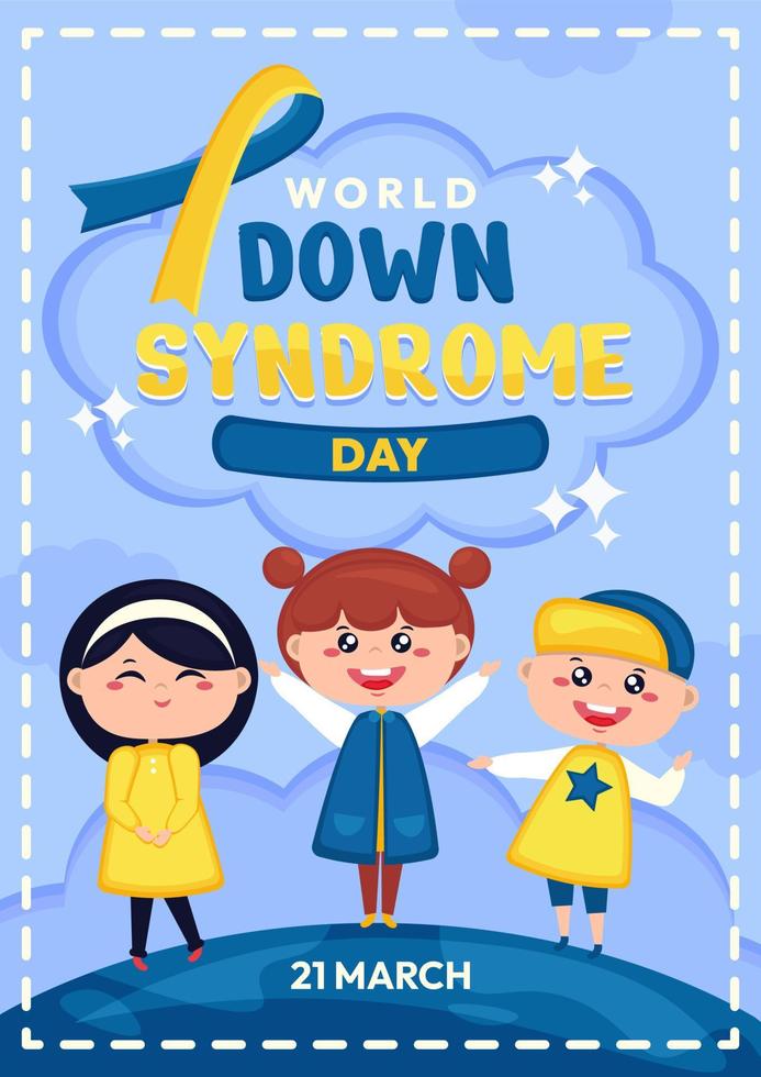 Children with Down Syndrome Poster Concept vector