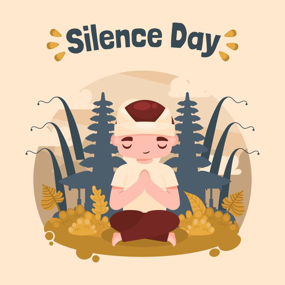 Happy Silent Day Nyepi vector