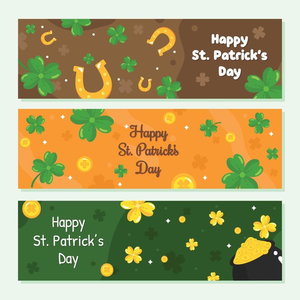St. Patrick's Day Shamrock Clover Banner vector