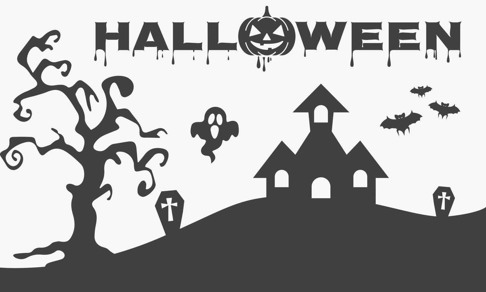 halloween background. greeting card design template. vector