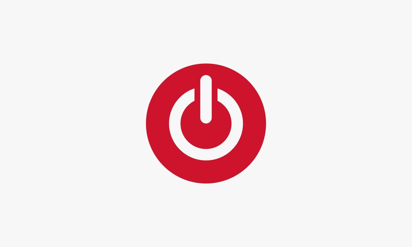 red circle power button. turn on off switch design vector illustration.