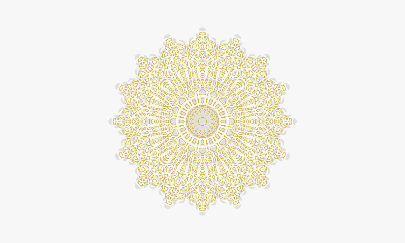gold mandala ornament vector illustration. isolated on white background.
