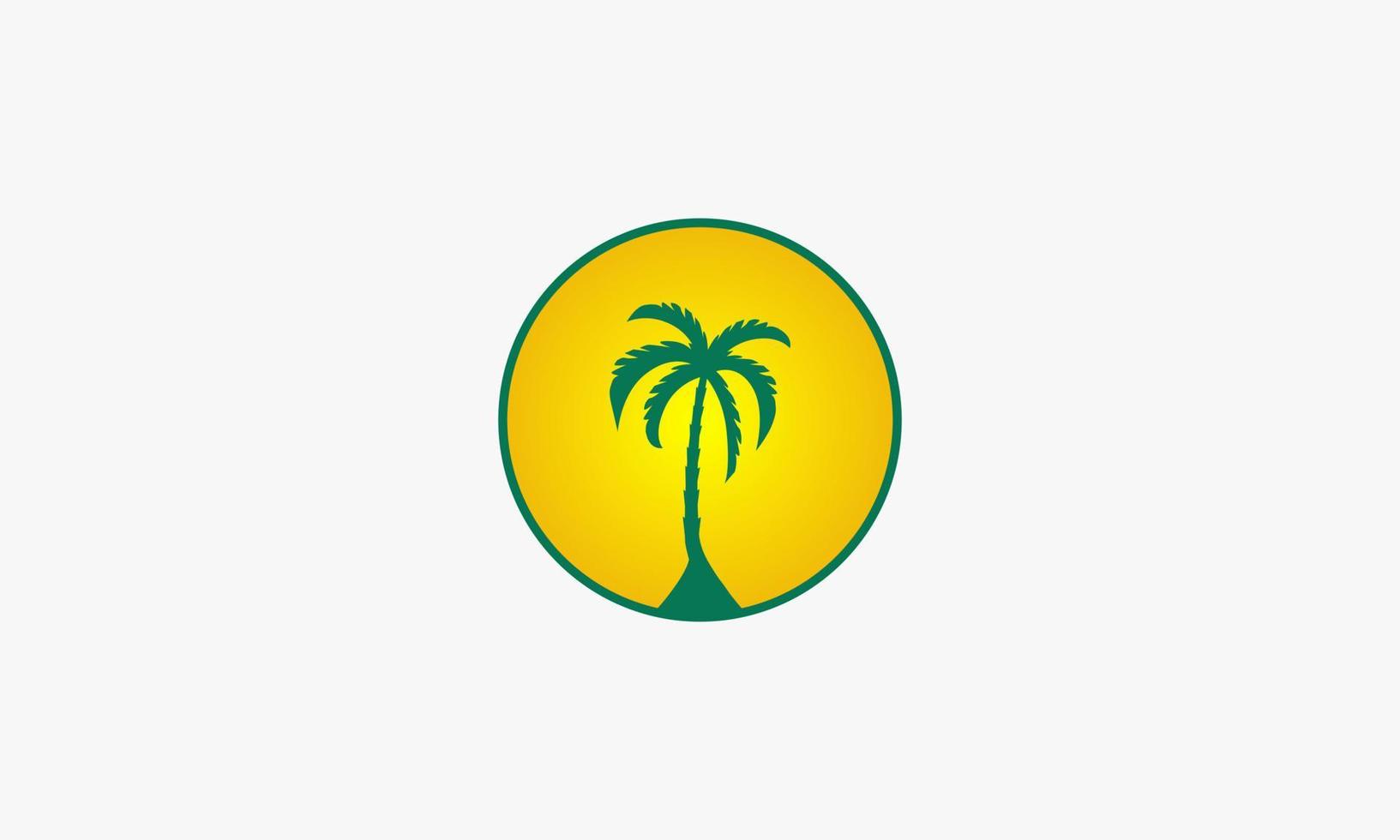 palmera con concepto de diseño de logotipo de sol. ilustración vectorial. vector