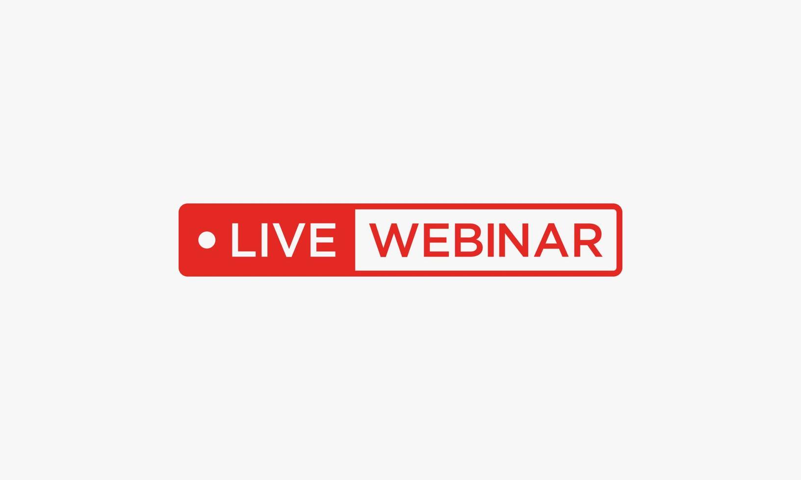 red icon live webinar on white background. vector