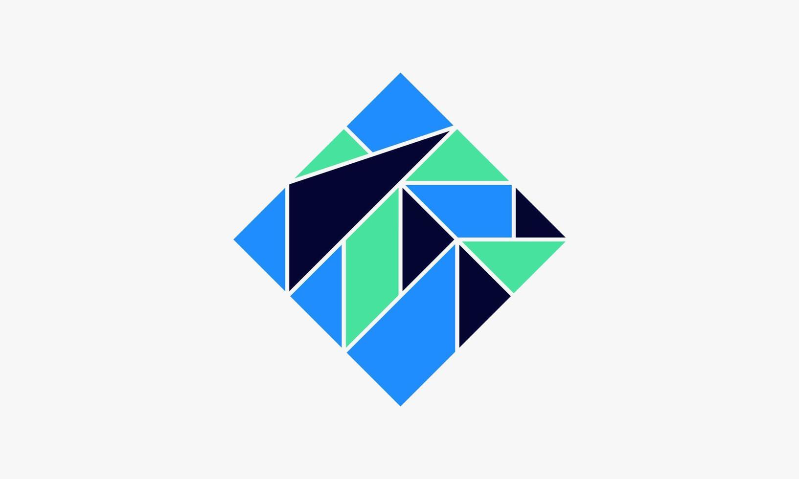 abstract geometric tangram design vector illustration.