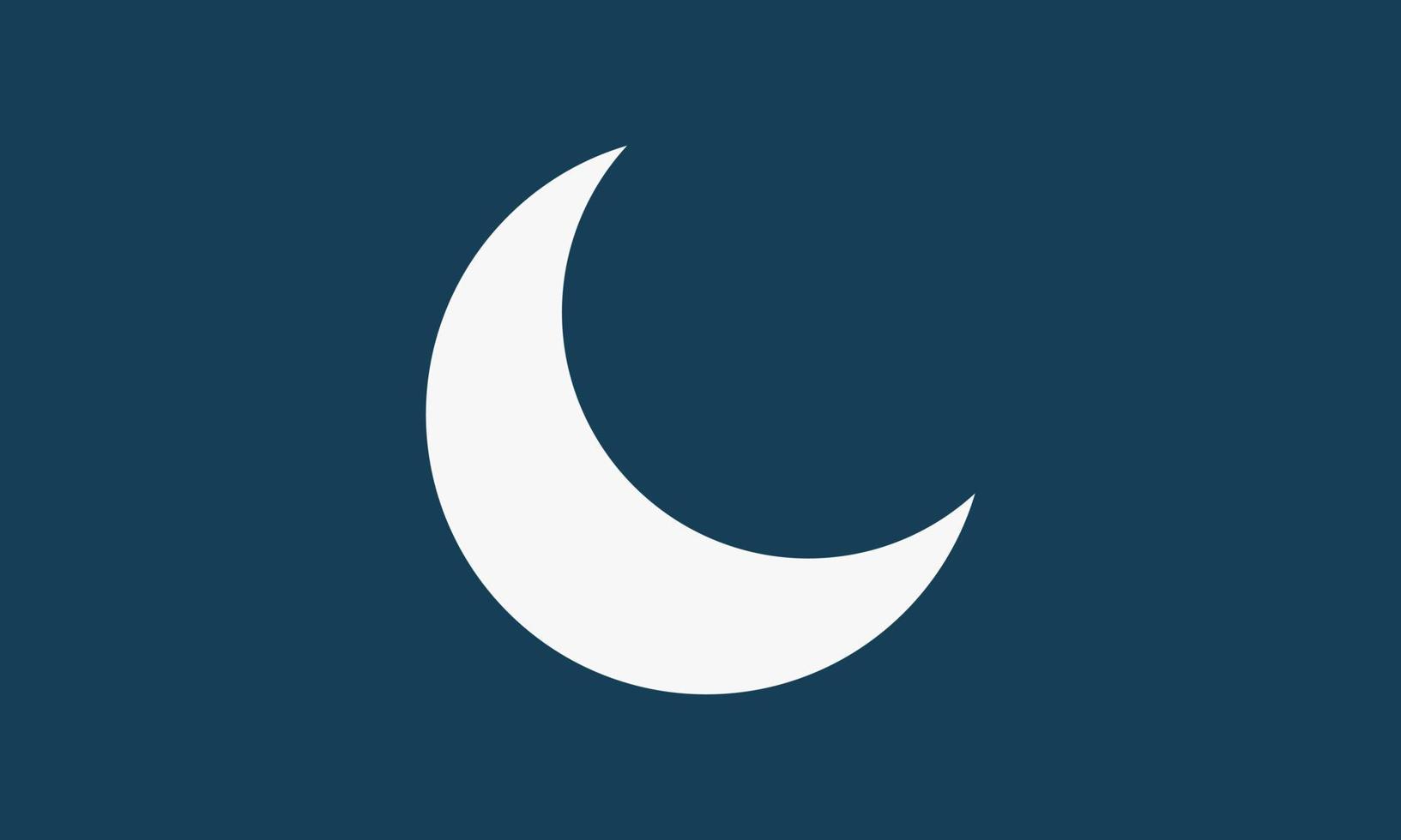 crescent moon on blue background. vector illustration.