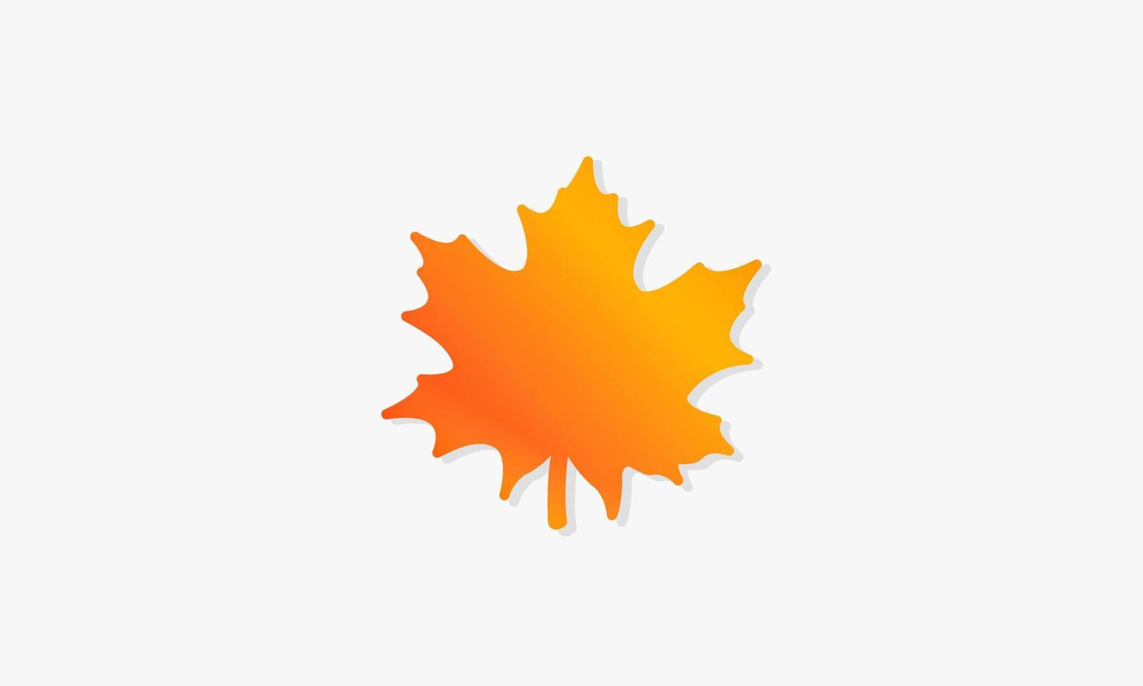 colorful maple leaf with shadow design vector illustration.