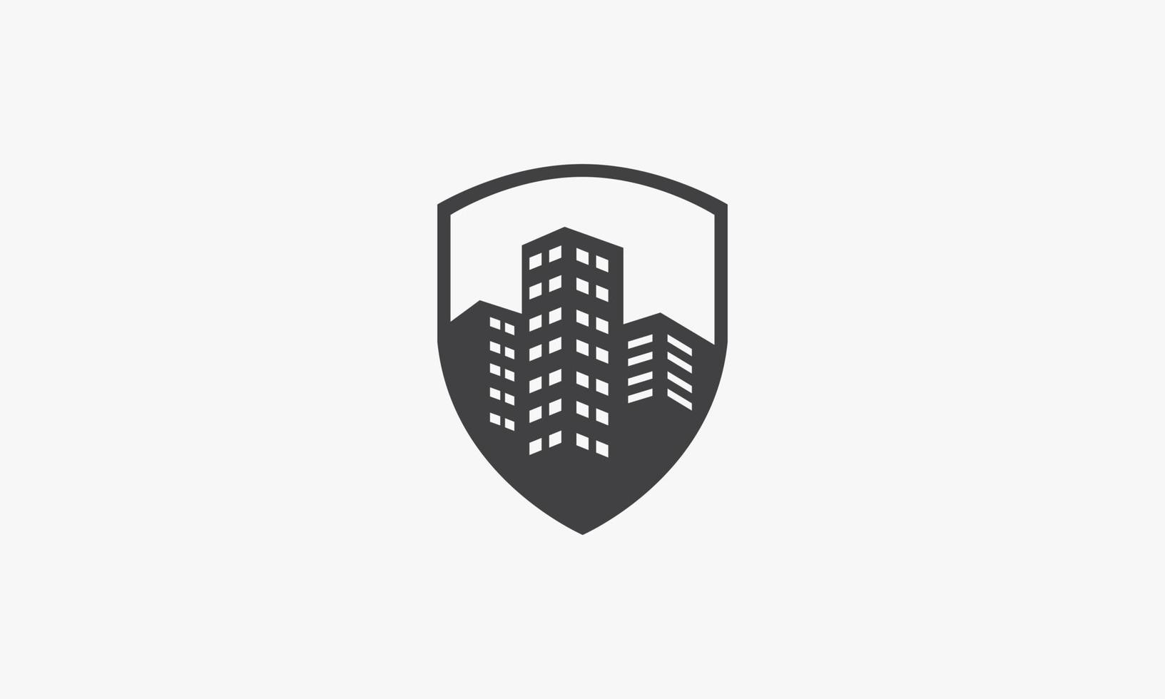 shield building vector illustration on white background. creative icon.