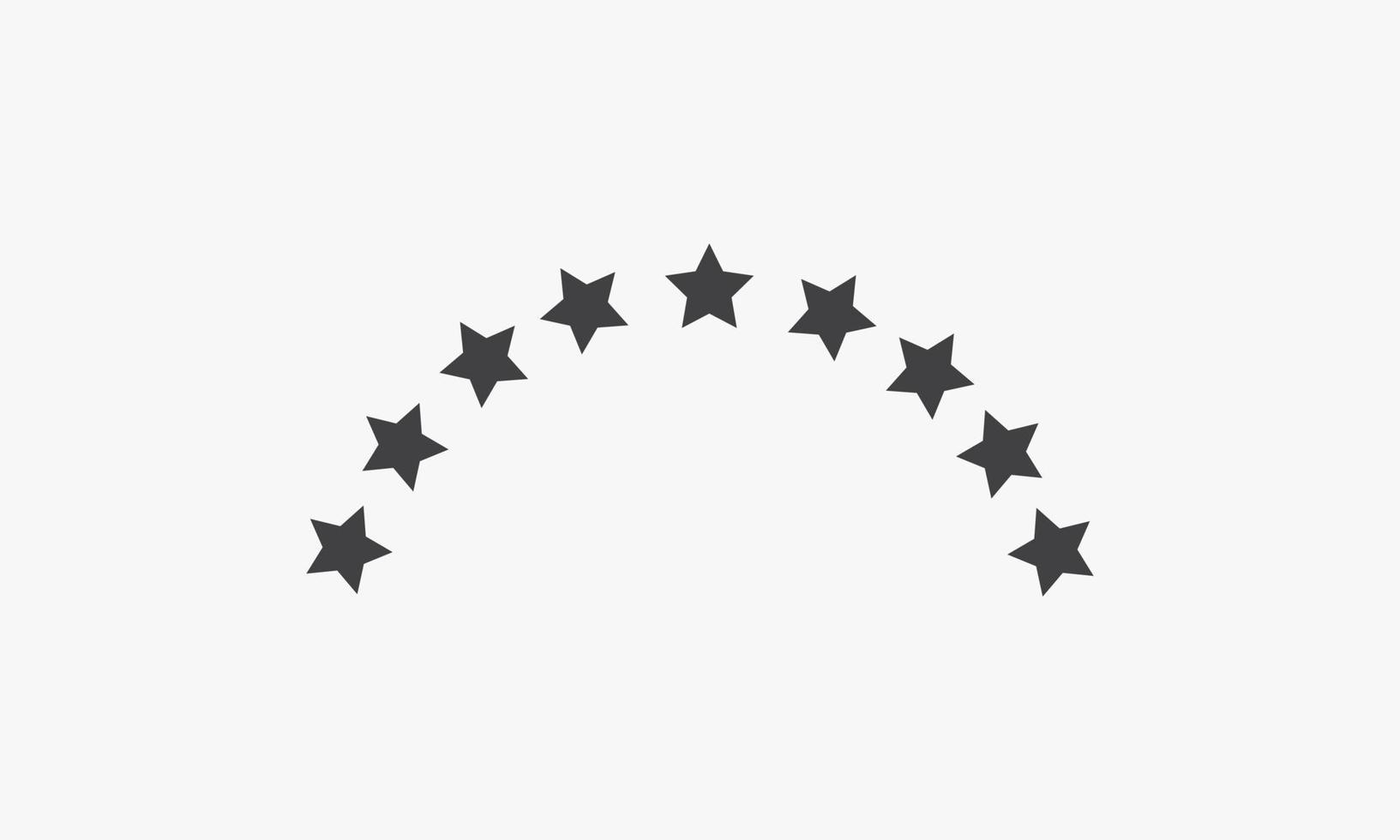 curved star icon. isolated on white background. vector illustration.