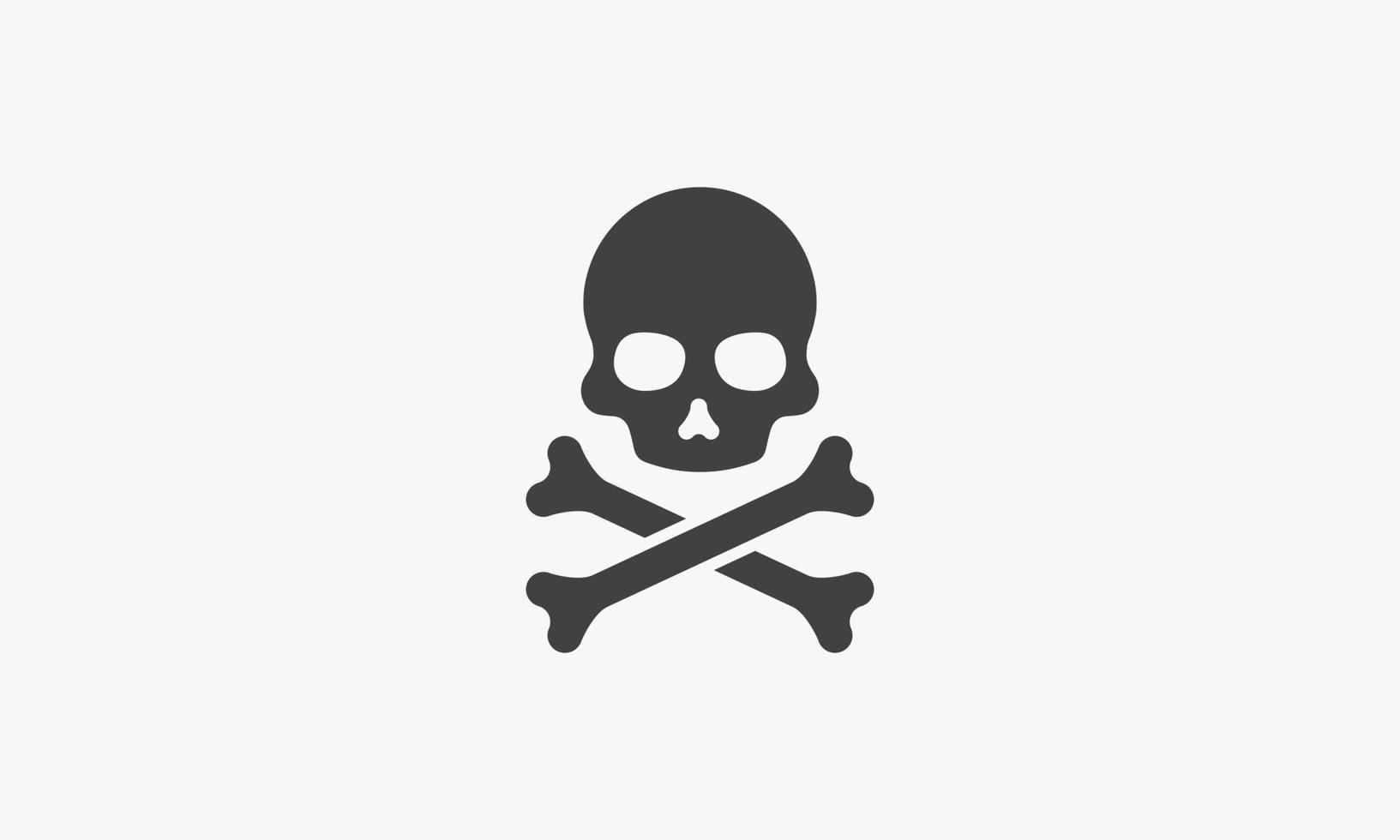 crossbone skull icon. isolated on white background. vector illustration.