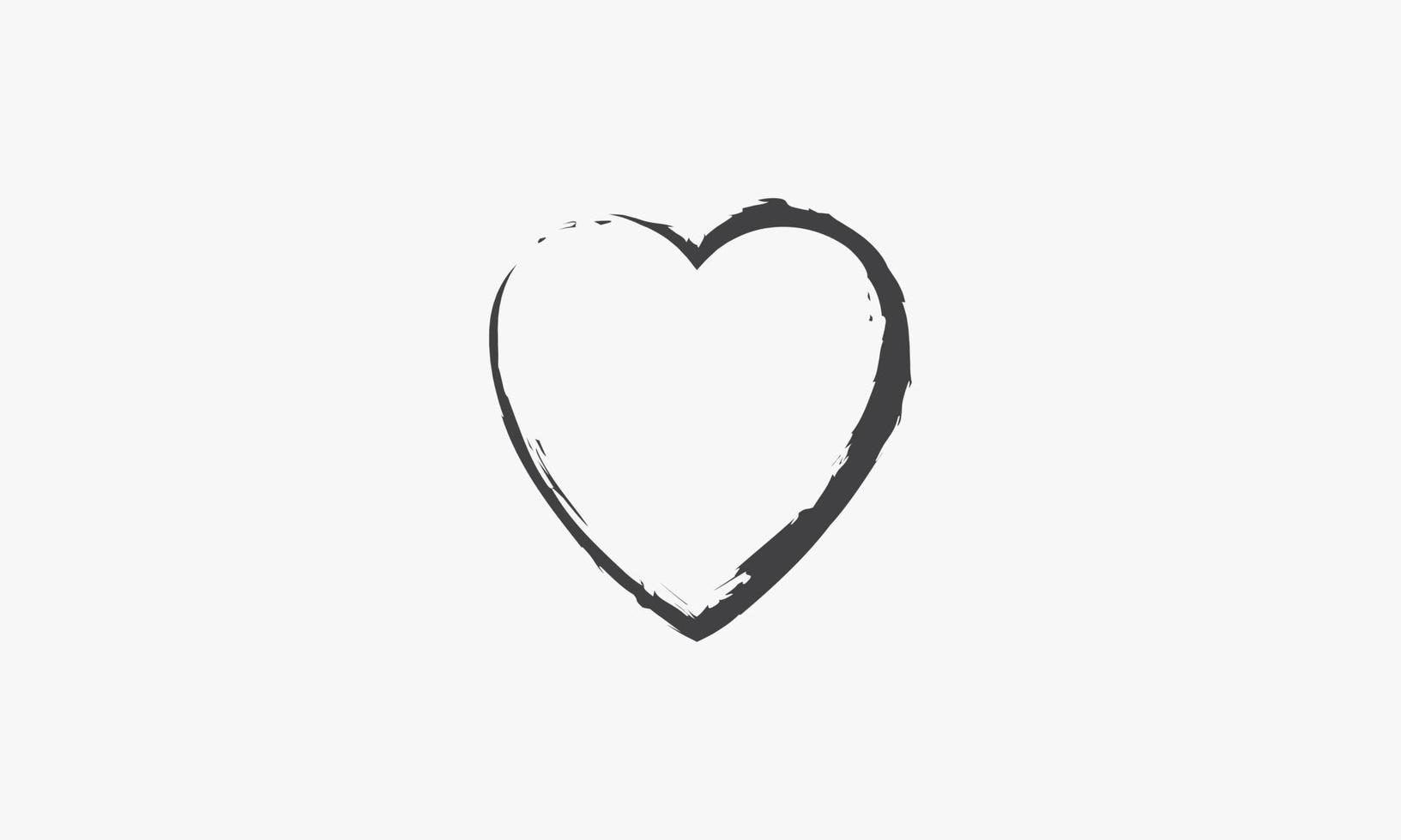 ink heart vector illustration on white background. creative icon ...