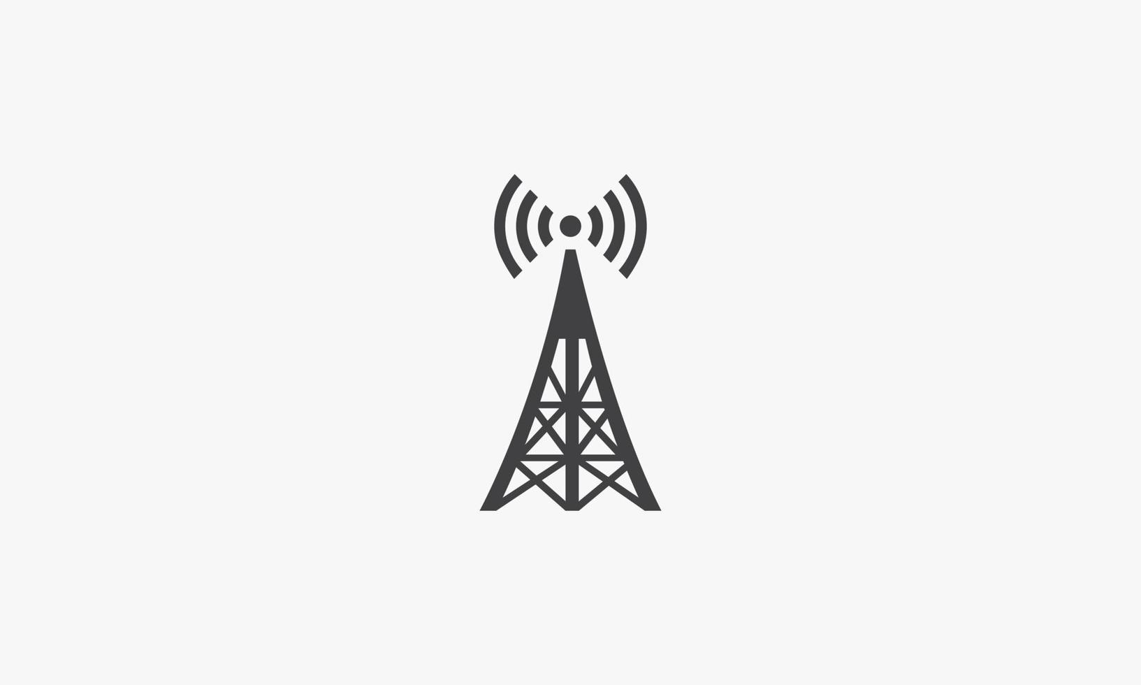 signal transmitter tower icon. isolated on white background. vector illustration.