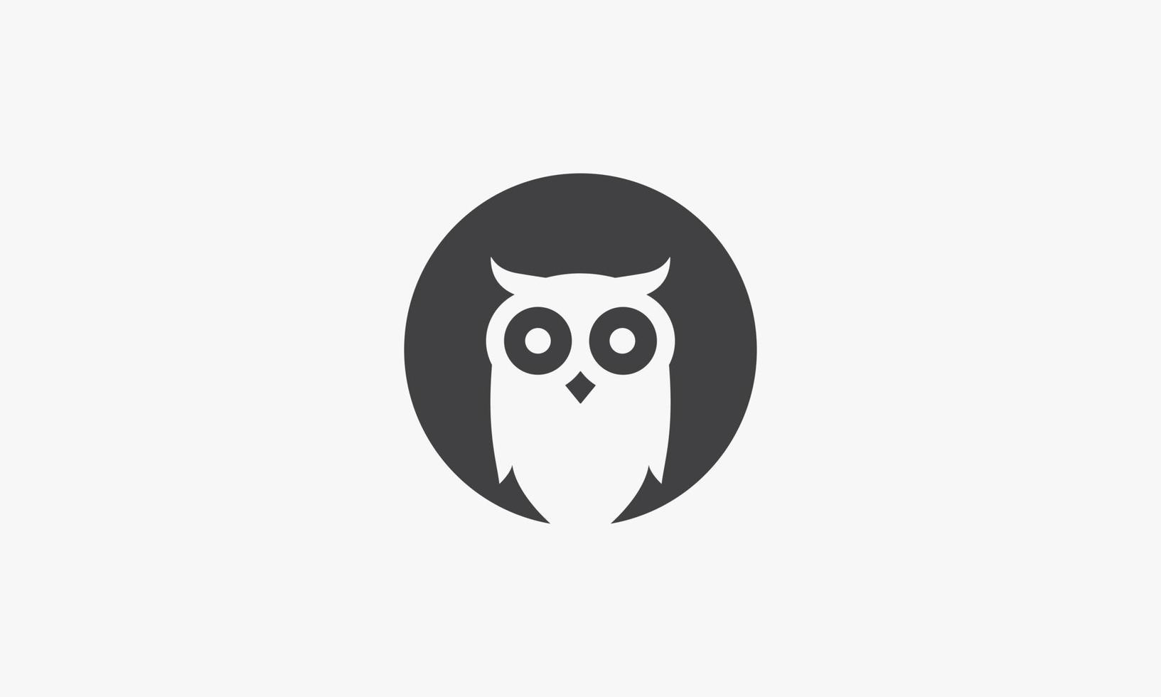 negative space owl circle icon logo design vector. vector