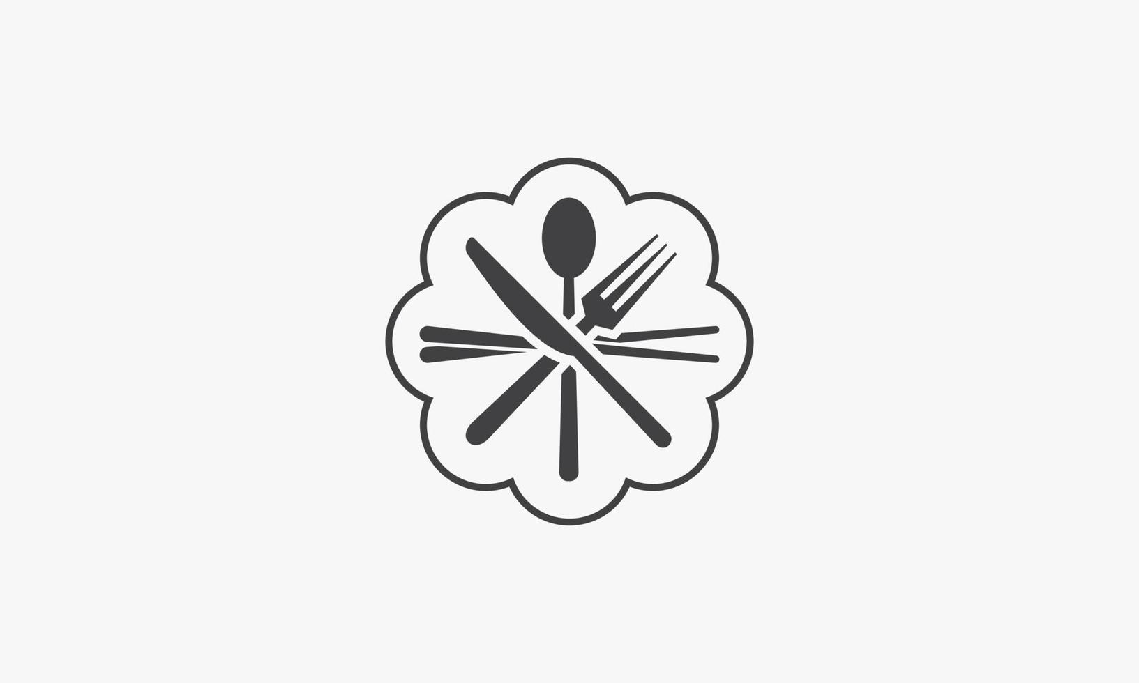 crossed silverware icon. chopsticks spoon fork knife design flat vector. vector