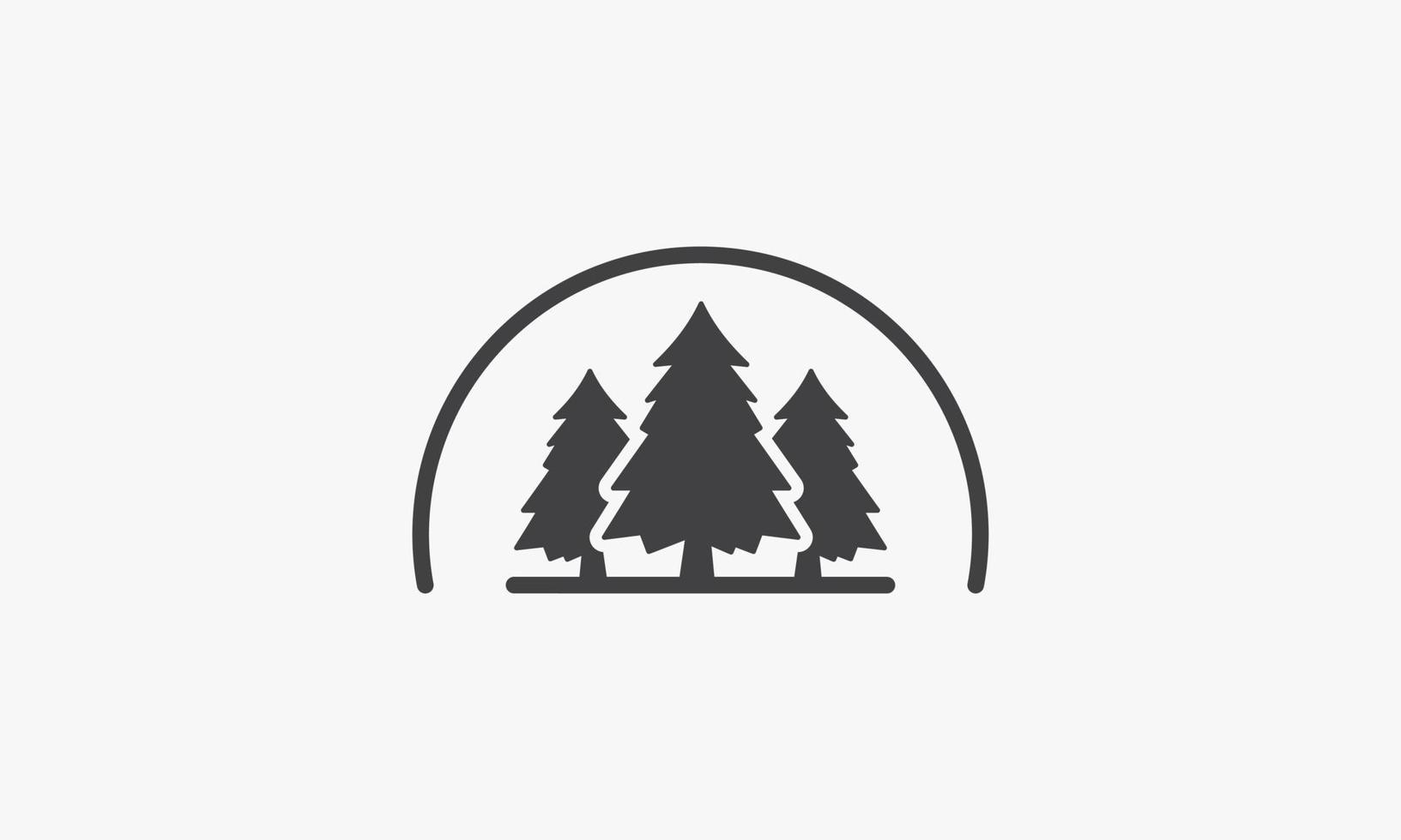 curved line with pine tree icon logo design vector. vector