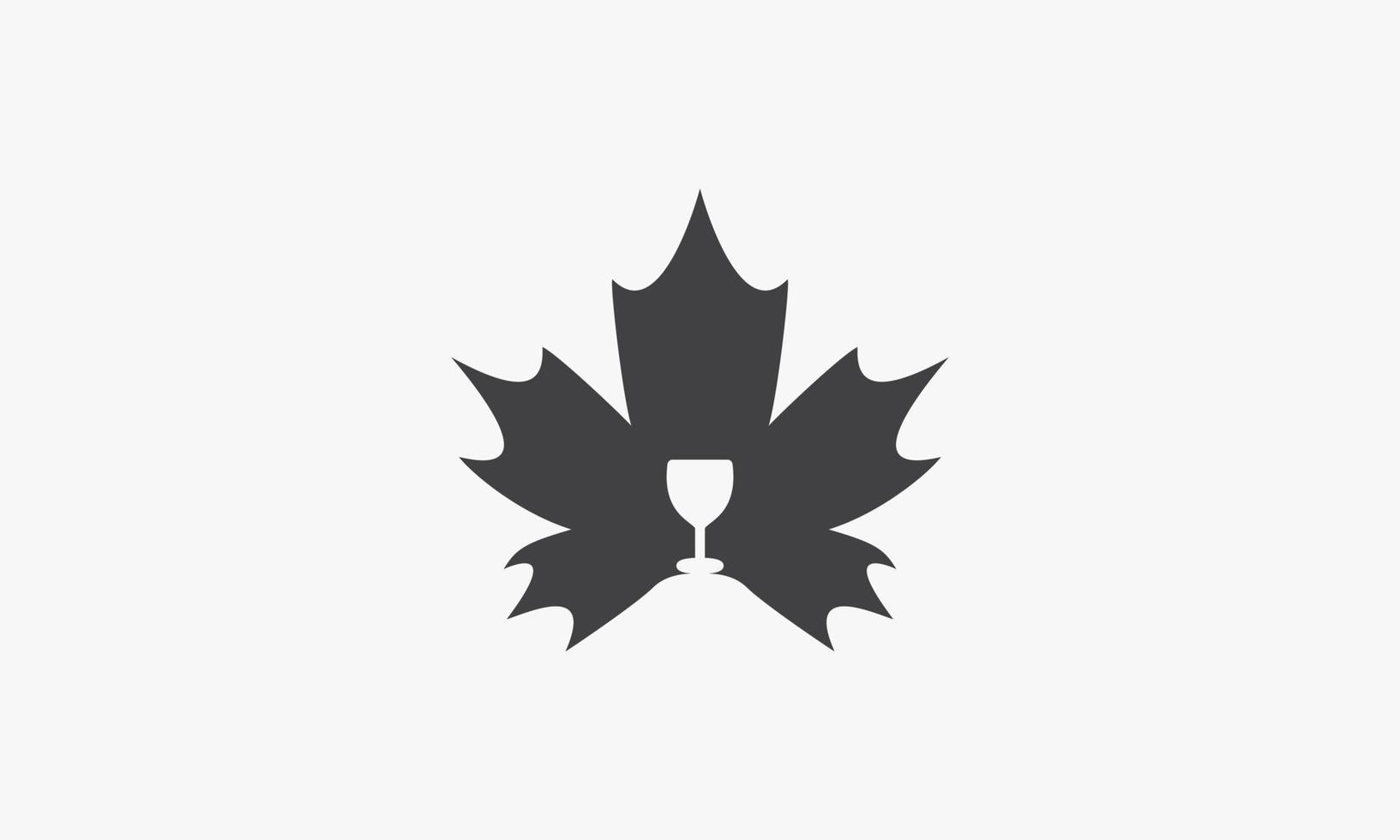 glass wine maple vector illustration on white background. creative icon.