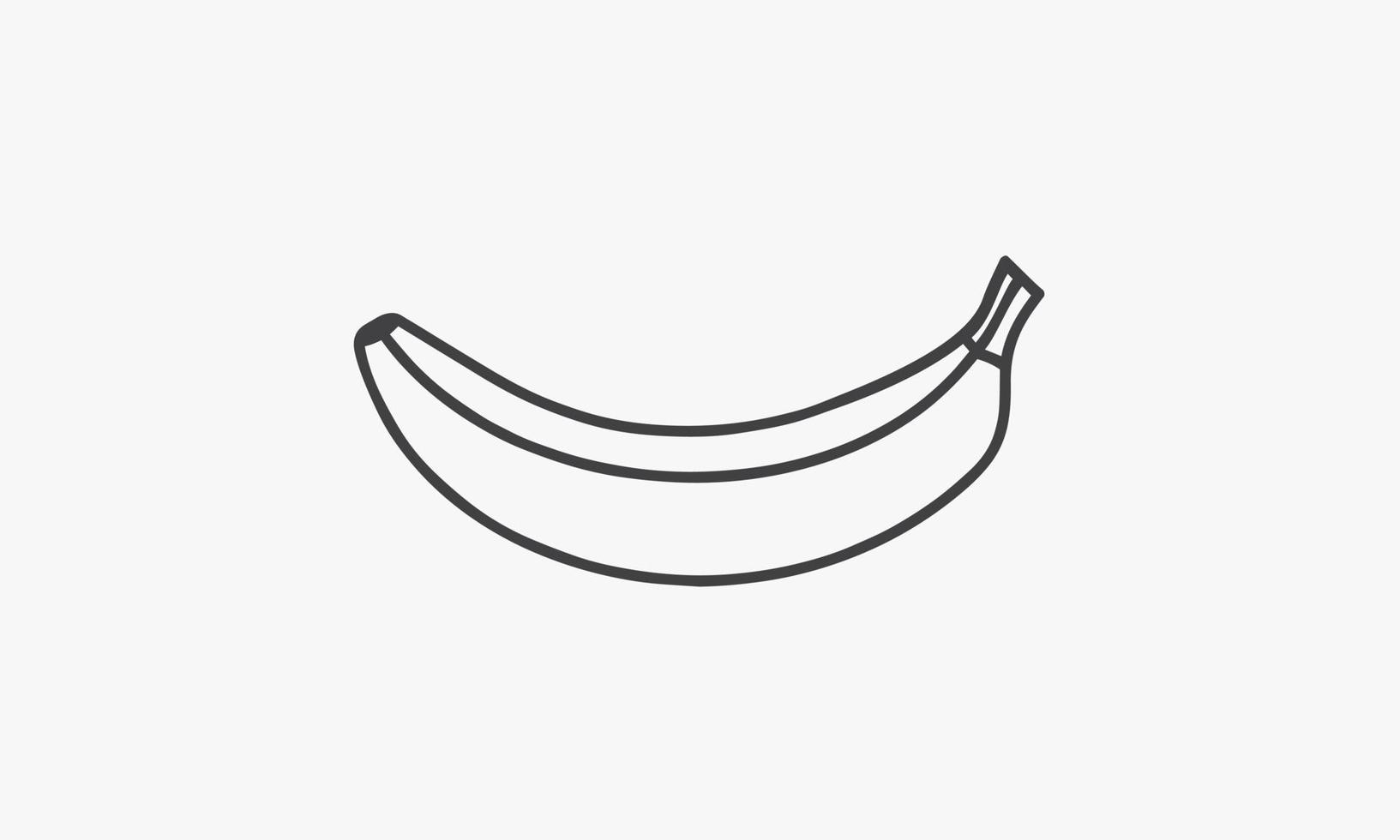 plátano de icono de línea aislado sobre fondo blanco. vector