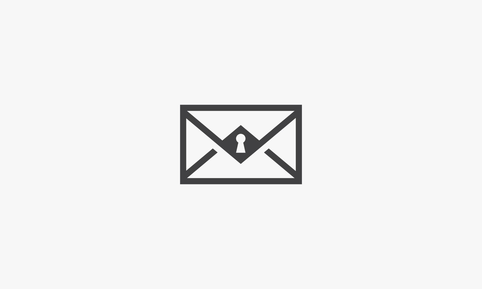 lock key email vector illustration on white background. creative icon.