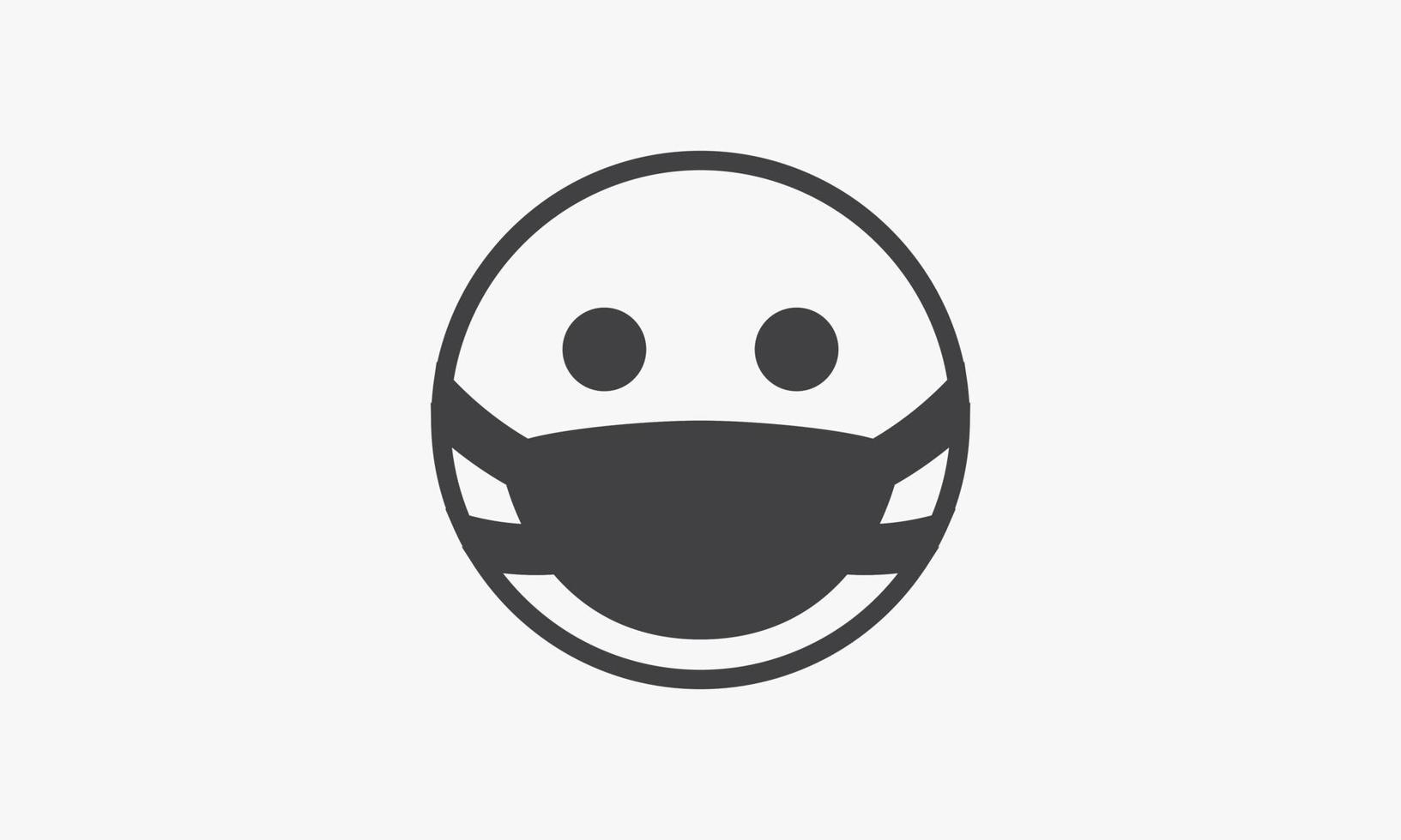 line icon emoticon mask design vector illustration.