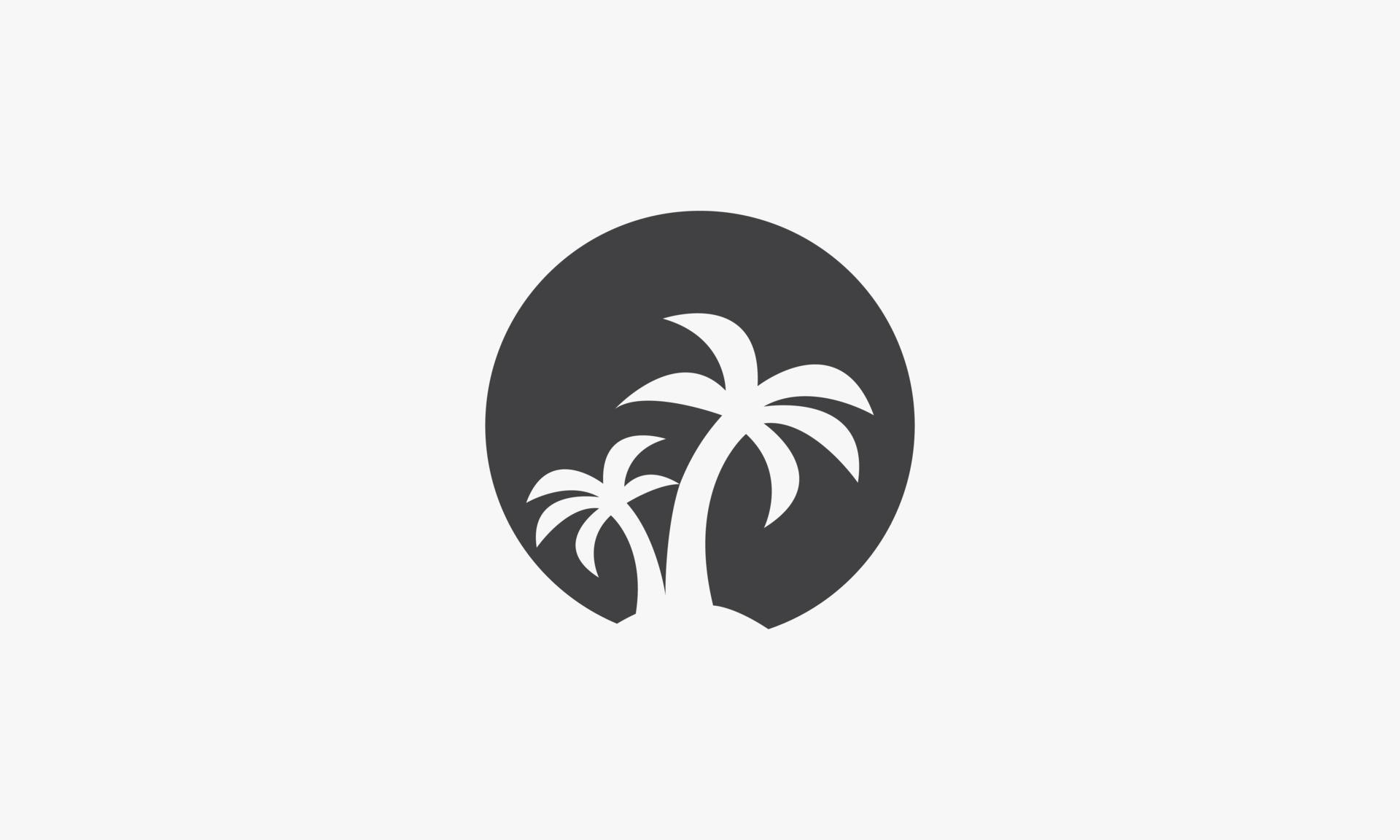 circle icon palm tree. isolated on white background. 4639700 Vector Art ...