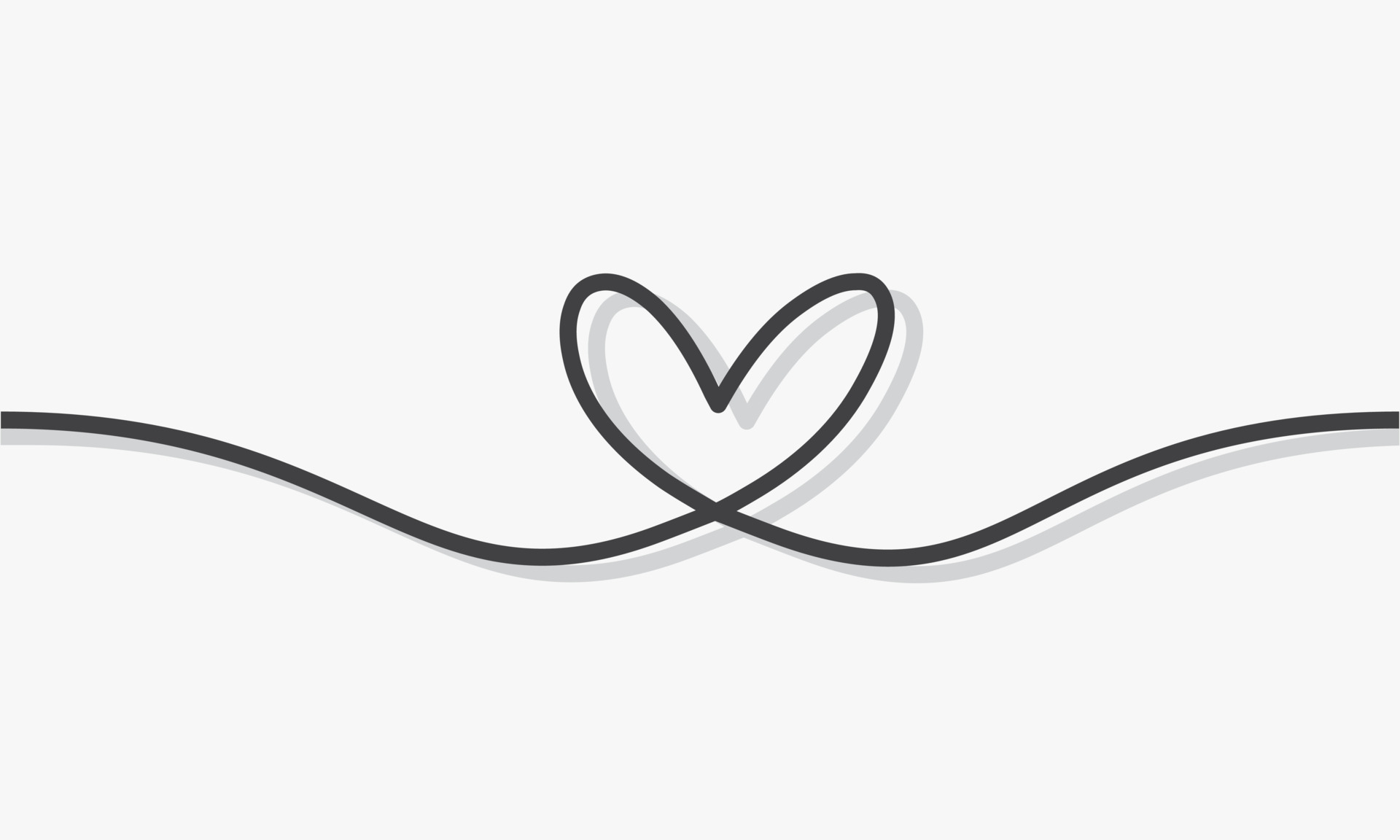 line drawing heart with shadow on white background. 4639722 Vector Art at  Vecteezy