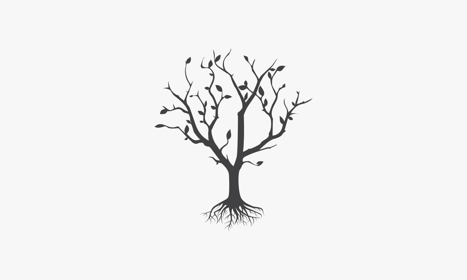 árbol seco con icono de hojas caídas. fondo blanco aislado. vector