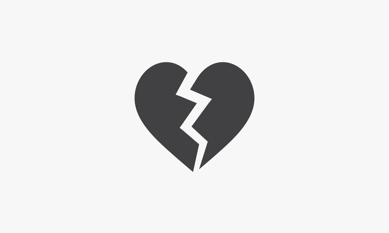 Ilustración de vector de icono de corazón roto. aislado sobre fondo blanco.