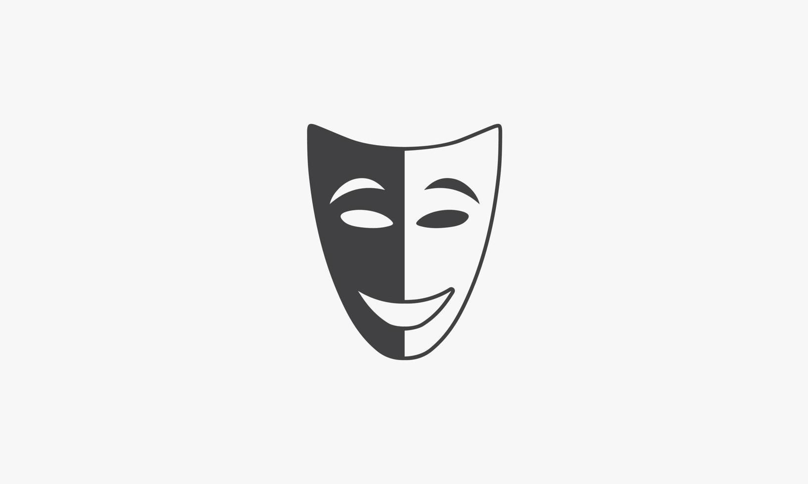 theatrical mask black white stop racism. racial equality vector illustration.