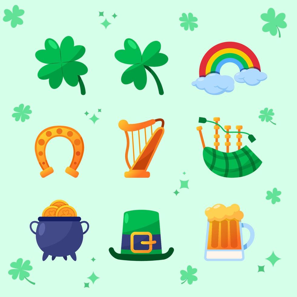 colección de iconos del día de san patricio vector