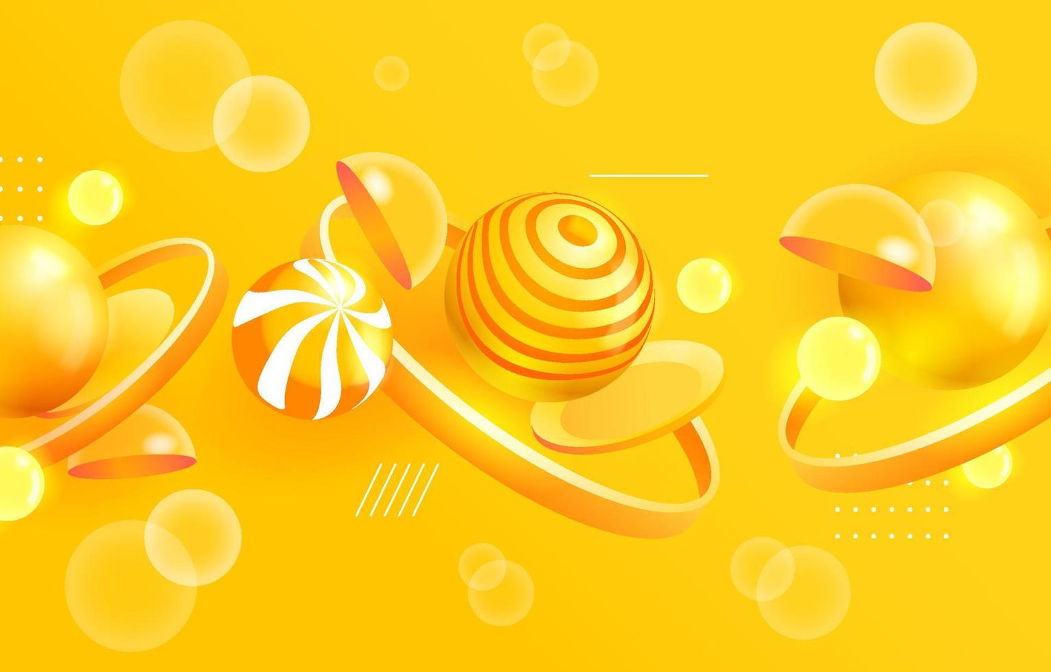 3D Yellow Balls vector