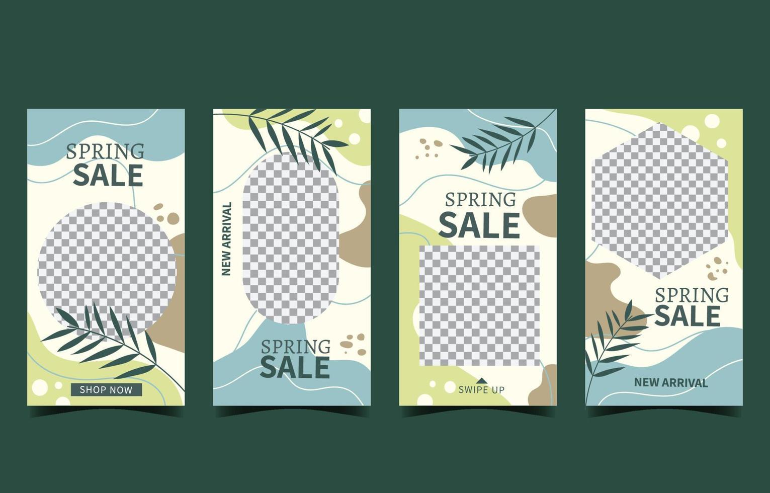 Spring Sale Social Media Stories Set vector