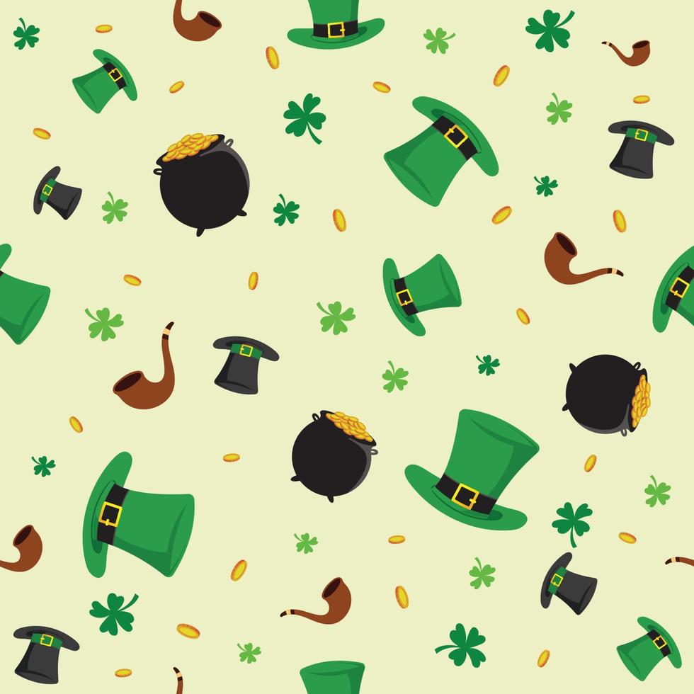 Leprechaun Hat Pattern Background vector