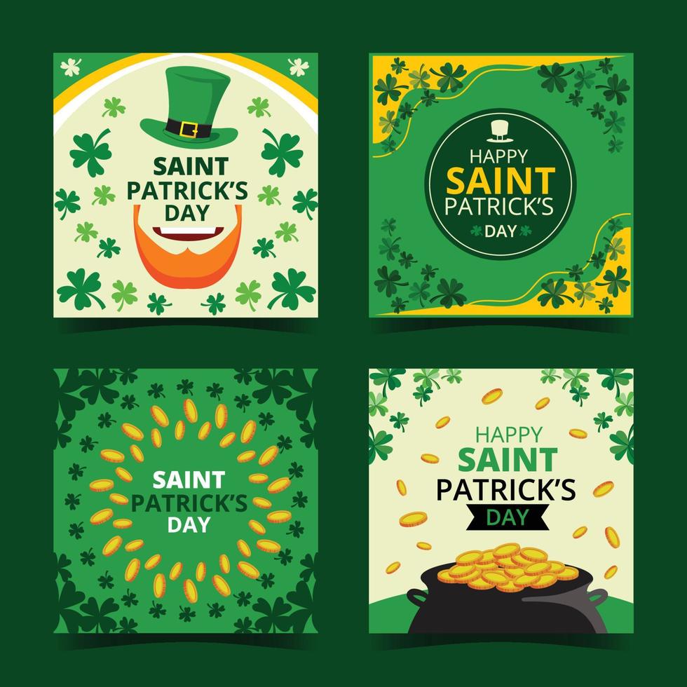 St. Patrick's Festivity Social Media Posts vector