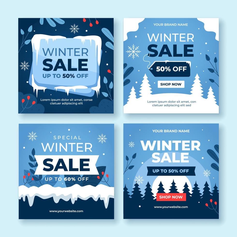 Winter Sale Social Media Post vector