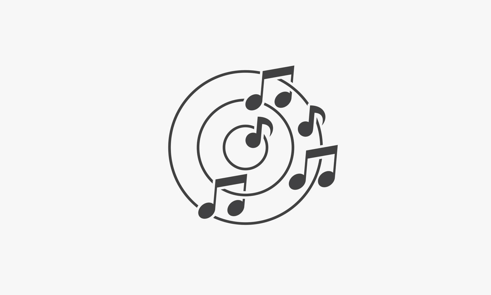 circle note music vector illustration. isolated on white background. creative icon.