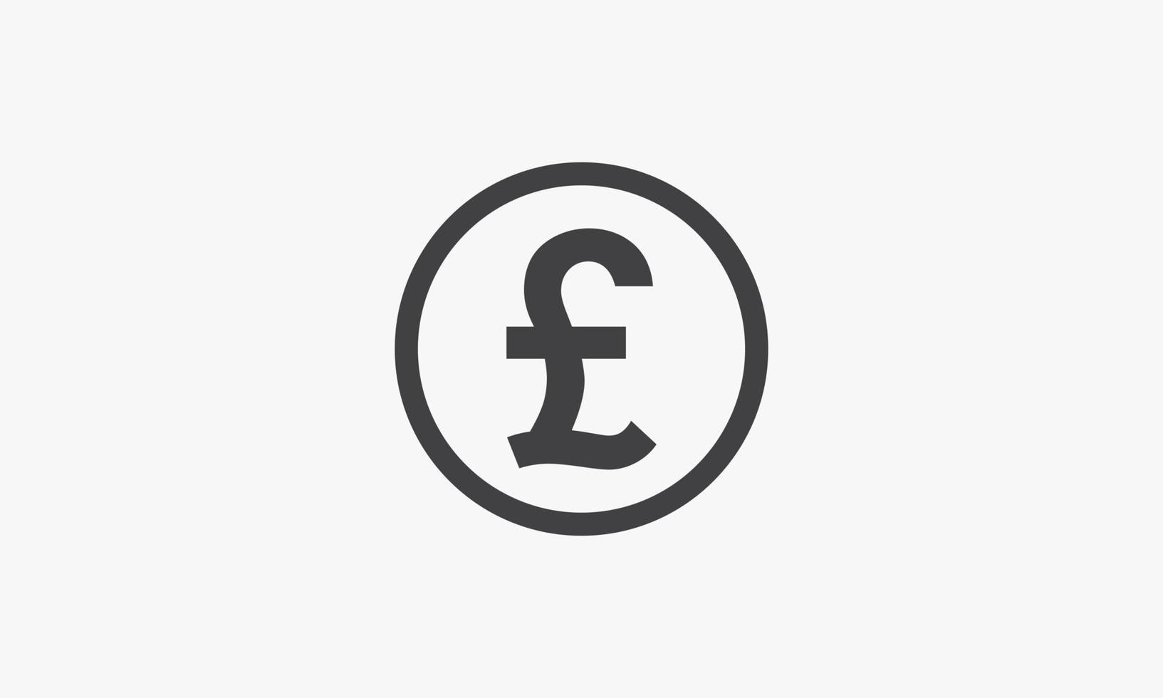 pound sterling icon symbol circle. isolated on white background. vector