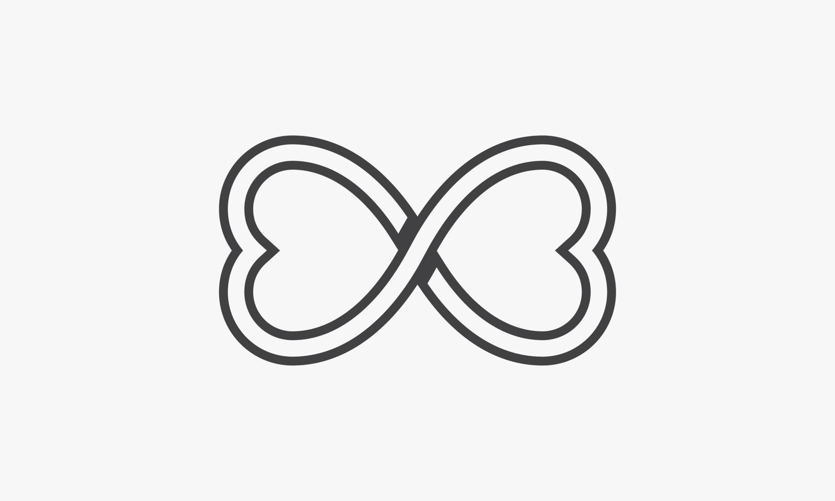 line icon infinity heart vector illustration on white background.