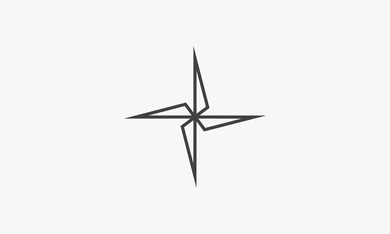 line icon compass needle isolated on white background. 4640158 Vector