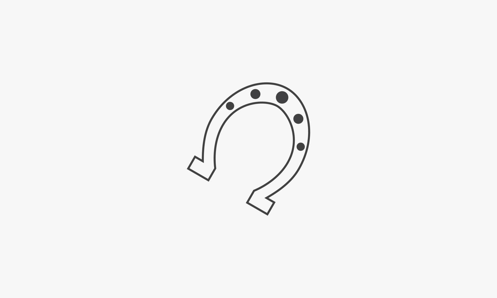 line icon horseshoe isolated on white background. vector
