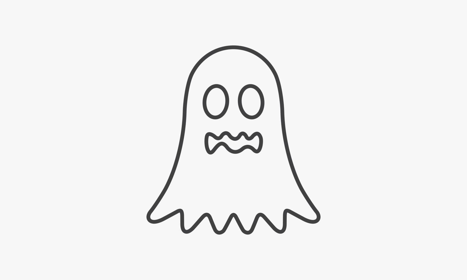 fantasma simple icono de línea aislado sobre fondo blanco. vector