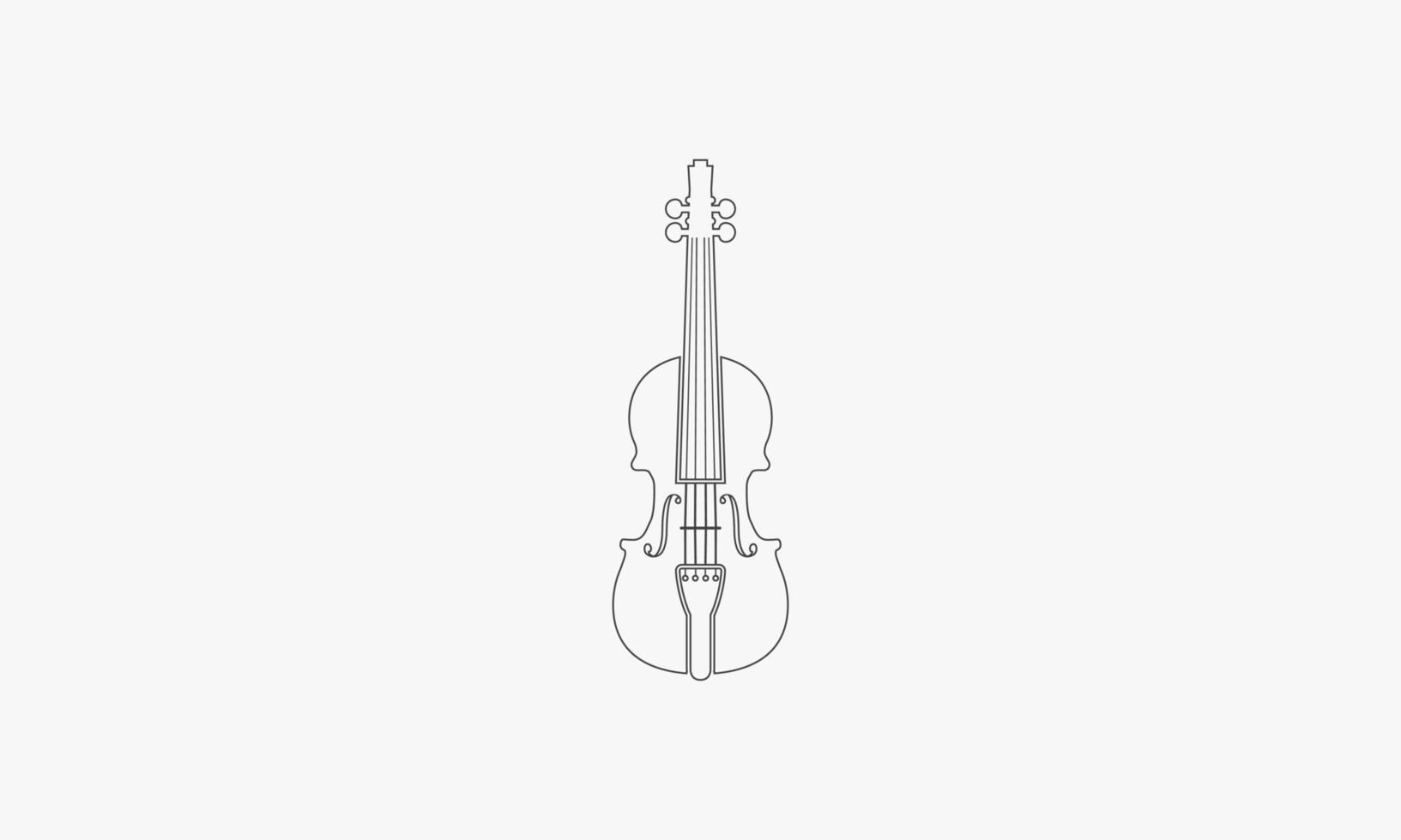 violín de icono de línea aislado sobre fondo blanco. vector