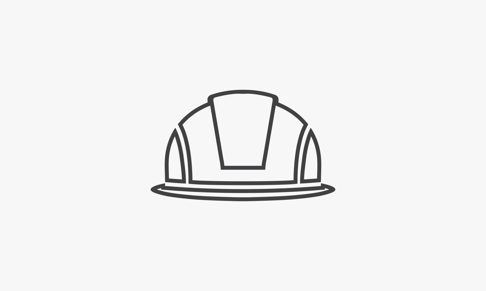 icono de línea casco de trabajo aislado sobre fondo blanco. vector