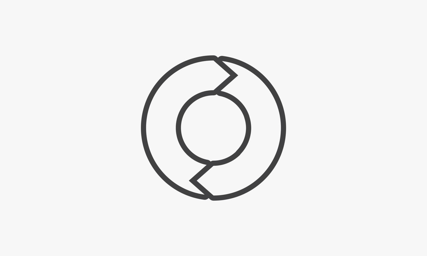 line icon recycle arrow isolated on white background. vector